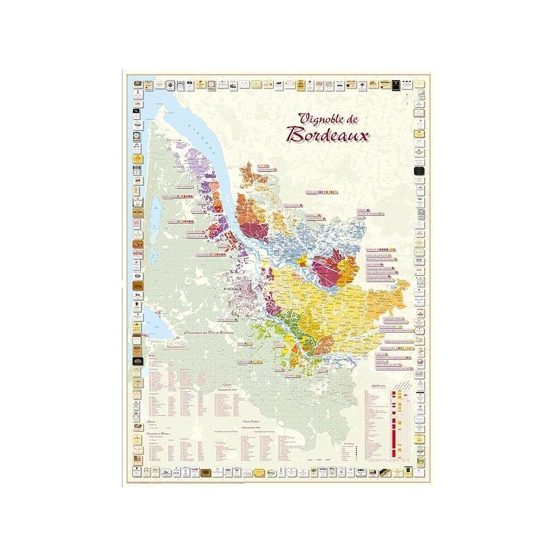Karte der Weinanbaugebiete Bordeaux