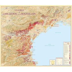 Carte des Vignobles Languedoc-Roussillion