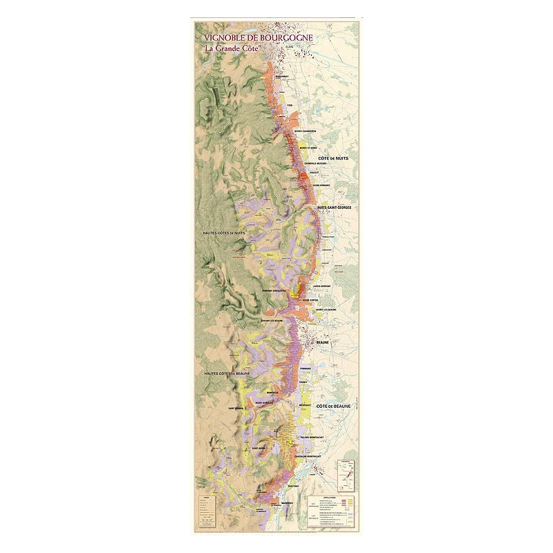 Carte des Vignobles de Bourgogne