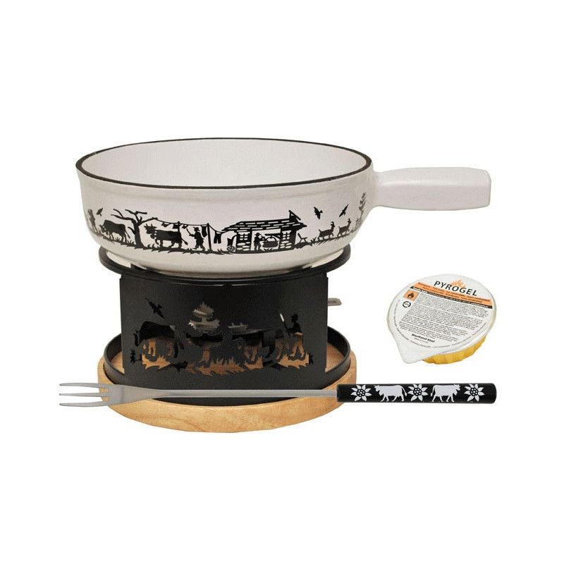 Set Fondue Alpes Blanc 21 cm