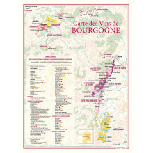 Map Vineyards of Bourgogne 30x40 cm