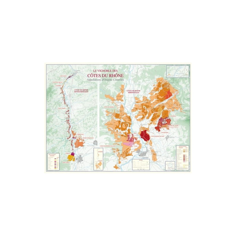 Carte Vignobles des Côtes du Rhône