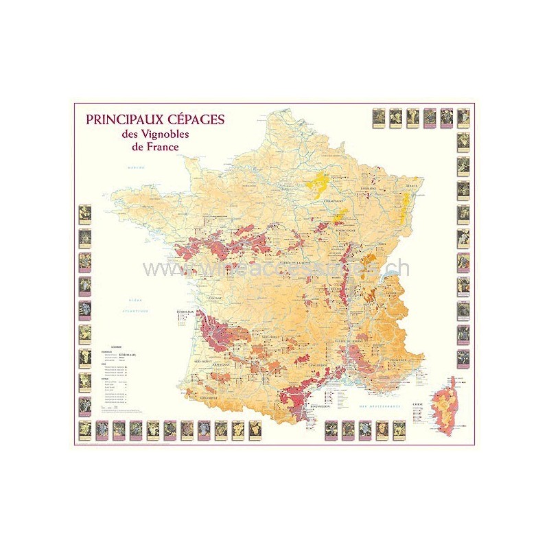 Map Vineyards of France