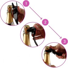 Ouvre-bouteille Champagne Gris