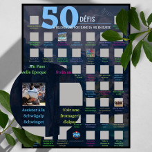 50 CHALLENGES in der Schweiz – Rubbelposter