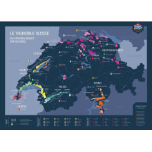 Scratch map of Swiss vineyards