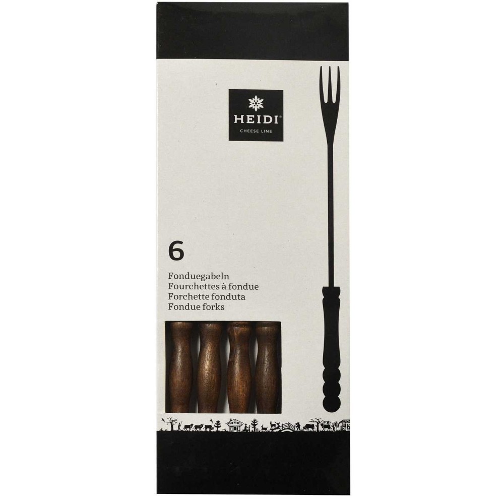 Fondue forks dark wood